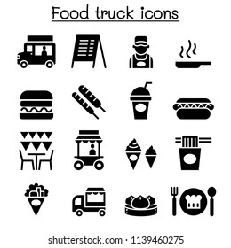 Food truck icon set 