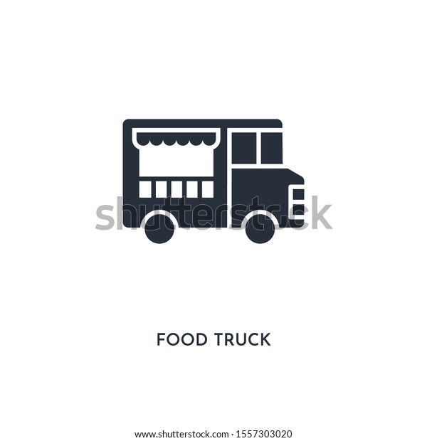 food truck icon. simple element illustration.\
isolated trendy filled food truck icon on white background. can be\
used for web, mobile, ui.