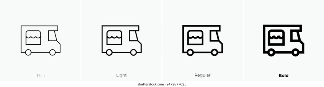 food truck icon. Thin, Light Regular And Bold style design isolated on white background