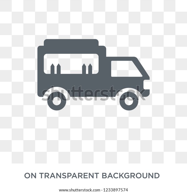 Food truck icon. Trendy flat vector Food truck icon on\
transparent background from United States of America collection.\
