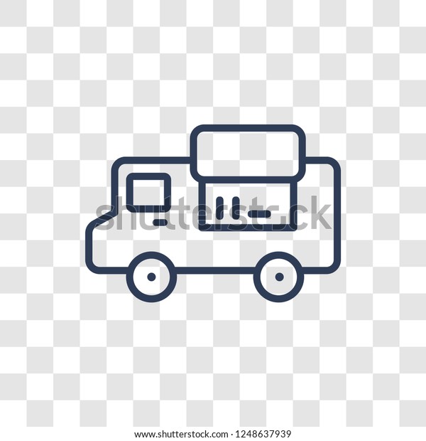 Food\
truck icon. Trendy linear Food truck logo concept on transparent\
background from United States of America\
collection