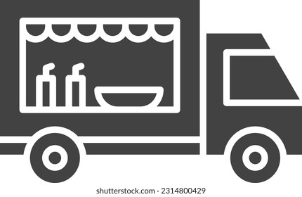 Imagen vectorial del icono del food Truck. Adecuado para aplicaciones web móviles y medios de impresión.