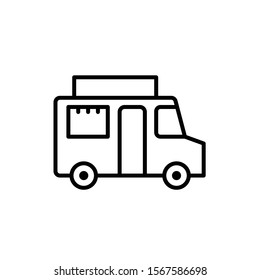 food truck icon vector outline style design