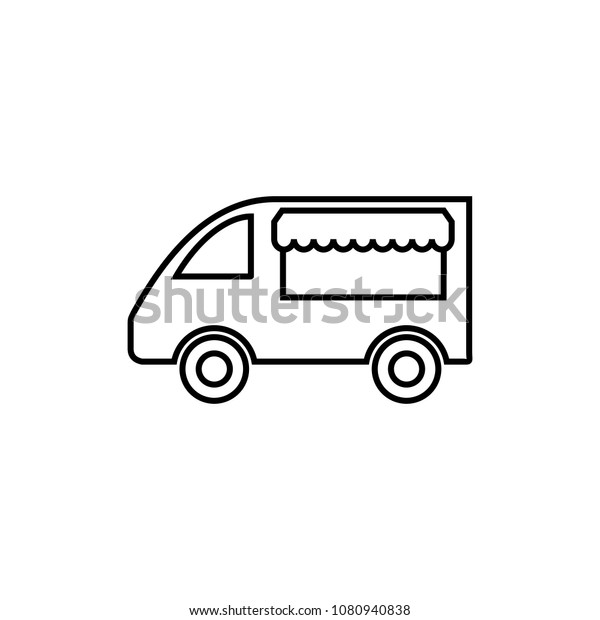 Food truck icon vector. Street\
Food Vehicles. Food truck icon isolated on white\
background.\
