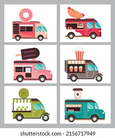 food truck icons collection design