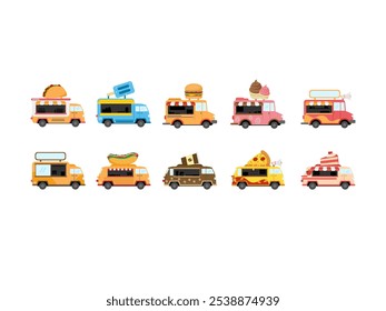 Food Truck Illustration Element Set 