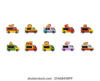 Food Truck Illustration Element Set
