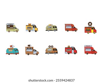 Food Truck Illustration Element Set