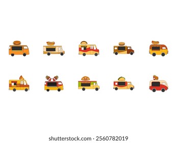 Food Truck Illustration Element Set