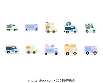 Food Truck Illustration Element Set