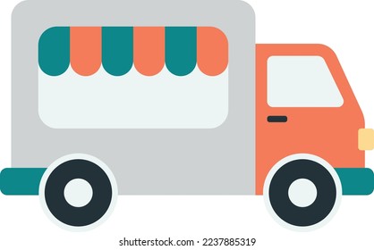 Food Truck illustration in minimal style isolated on background