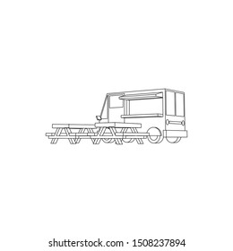 Food Truck line art illustration isolated 