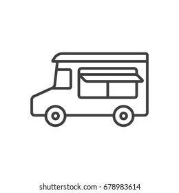 Food Truck Line Icon. Delivery Car.