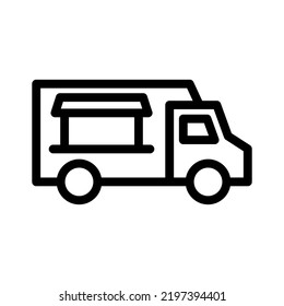 Food Truck Line Icon Illustration Vector Graphic 