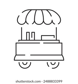 Food truck line icon. Street food element and sign