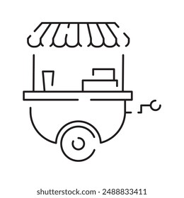 Food truck line icon. Street food element and sign