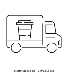 Food truck line icon. Street food element and sign