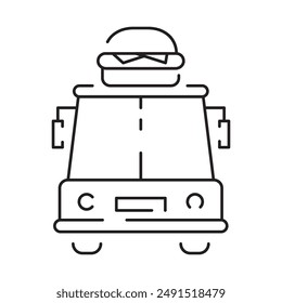 Food truck line icon. Street food element and sign