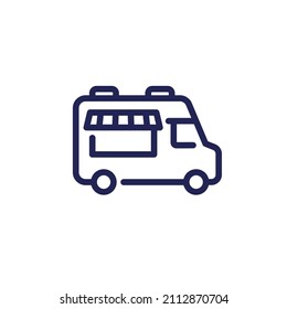 food truck line icon, vector