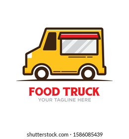 Food truck logo design isolated on white background