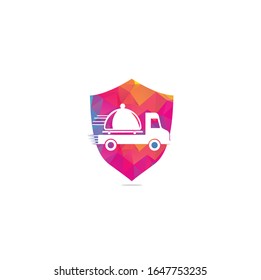 food truck logo design template. food delivery logo design.	