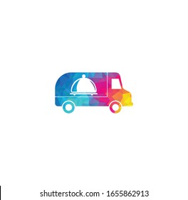 food truck logo design template. food delivery logo design. food truck courier logo design.	
