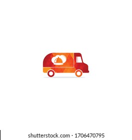 Food truck logo design template. Food delivery logo design. Food truck courier logo design.	