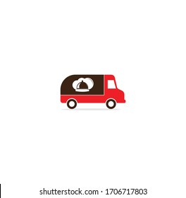 food truck logo design template. Food delivery logo design. Food truck courier logo design.	