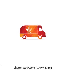food truck logo design template. Food delivery logo design. Food truck courier logo design.	