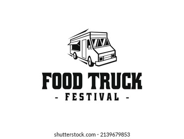 food truck logo design. logo template