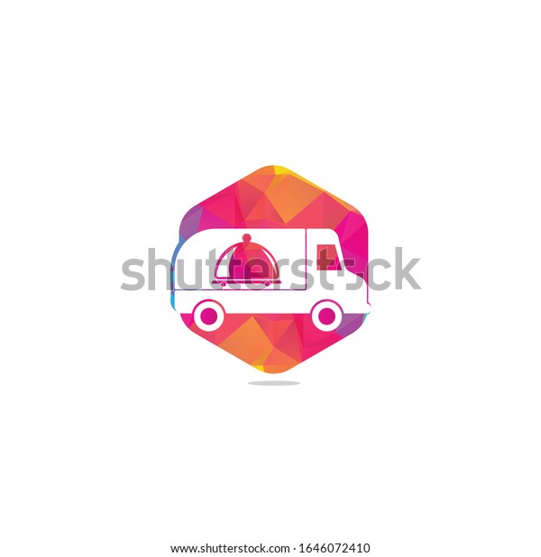 food truck logo design template.\
food delivery logo design. food truck courier logo\
design.	