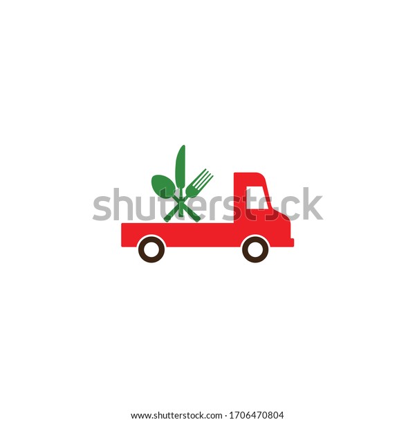 Food truck logo design template.\
Food delivery logo design. Food truck courier logo\
design.	