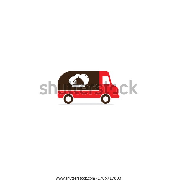 food truck logo design template.\
Food delivery logo design. Food truck courier logo\
design.	