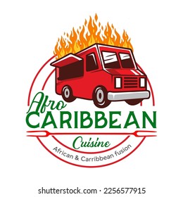 food truck logo, truck, fast food, cuisine restaurant, african food, caribbean cuisine