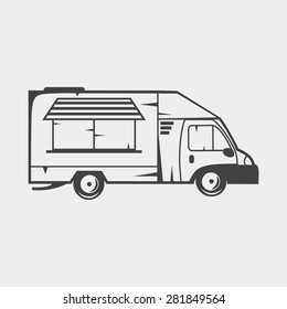 Food truck monochrome icon