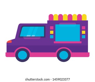 food truck on white background vector illustration
