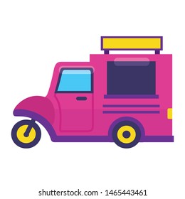 food truck on white background vector illustration