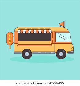 Food truck selling corndog snack