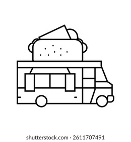 food truck shop line icon vector. food truck shop sign. isolated contour symbol black illustration