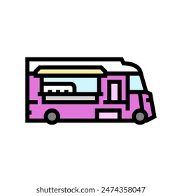 food truck street cafe color icon vector. food truck street cafe sign. isolated symbol illustration