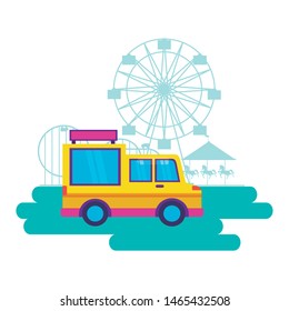 food truck street fair festival vector illustration