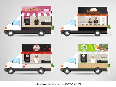 food truck, street food vector design