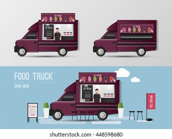 food truck, street food vector design.