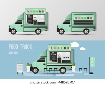 food truck, street food vector design.