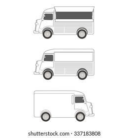 Food Truck  Template. Vector Illustration
