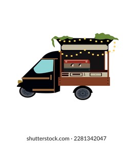 food truck. food trailer. fashion vector van