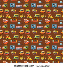 Food truck trailers vector set.