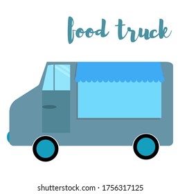 Food truck. van with food Vector