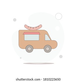 food truck vector flat illustration on white