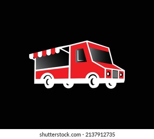 Food truck vector icon concept. Food truck icon design.